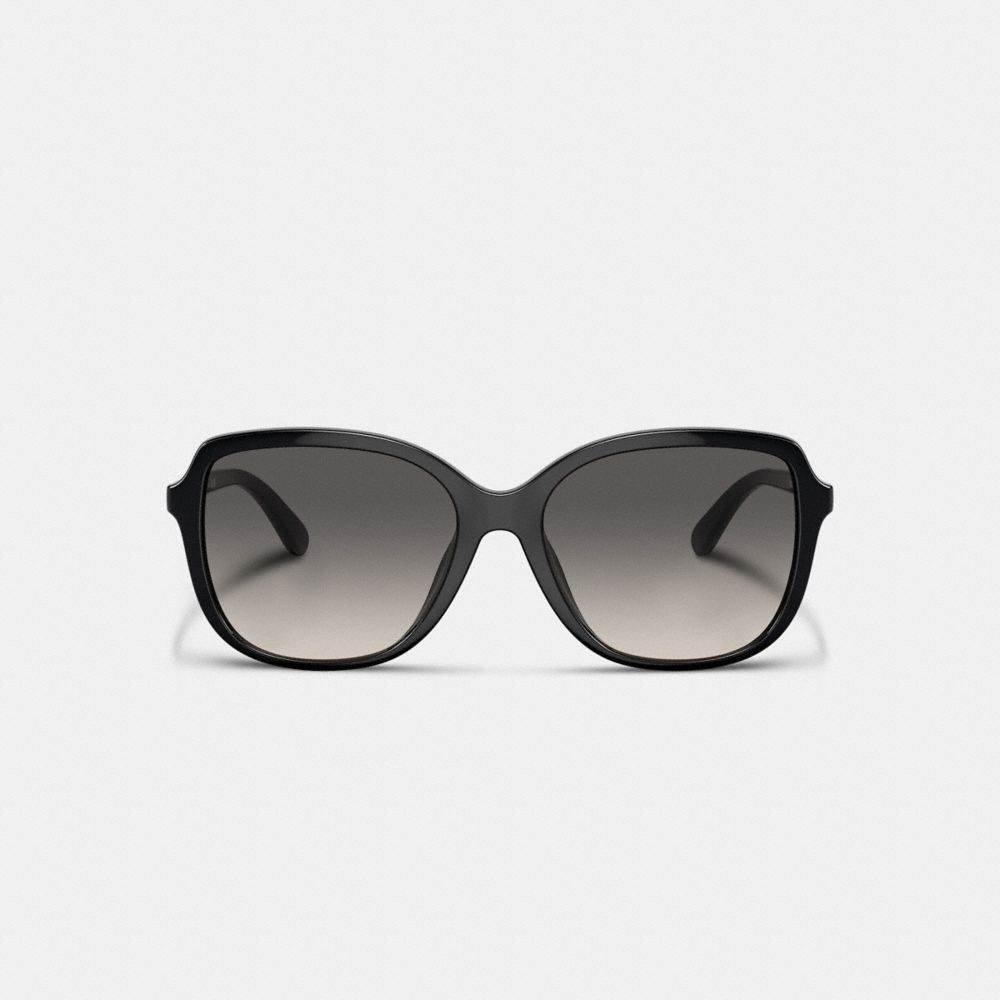 COACH®,GEOMETRIC SQUARE SUNGLASSES,Black,Inside View,Top View