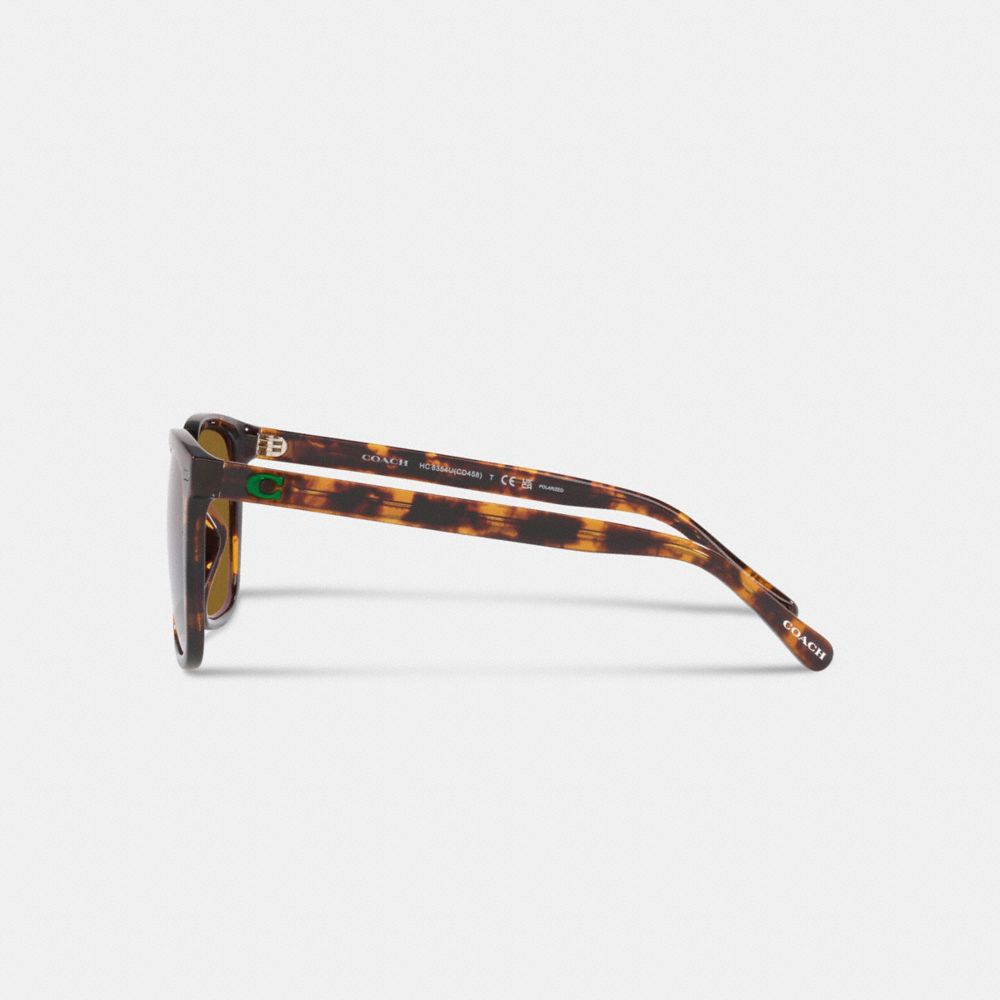 COACH®,Keyhole Square Sunglasses,Brown,Alternate View