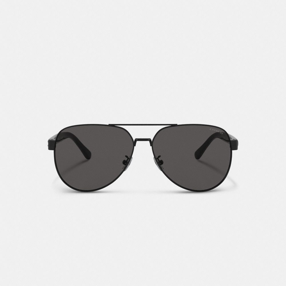 COACH®,ワイヤー フレーム パイロット サングラス,アイウェア,ﾏｯﾄ ﾌﾞﾗｯｸ