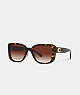 COACH®,TABBY OVERSIZED SQUARE SUNGLASSES,Dark Tortoise,Front View