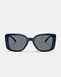COACH®,TABBY OVERSIZED SQUARE SUNGLASSES,Transparent Blue,Inside View,Top View