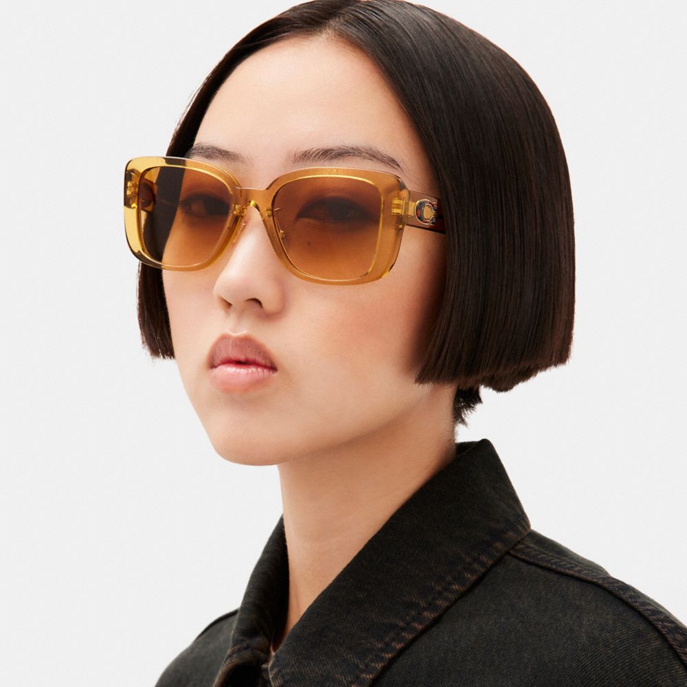 C Hardware Oversized Square Sunglasses