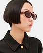 COACH®,TABBY ROUNDED SUNGLASSES,Transparent Deep Red,Angle View