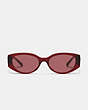 COACH®,TABBY ROUNDED SUNGLASSES,Transparent Deep Red,Inside View,Top View
