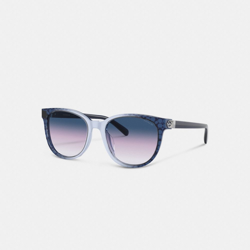 COACH®  Signature Chain Round Sunglasses