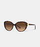 COACH®,HORSE AND CARRIAGE CAT EYE SUNGLASSES,Dark Tortoise,Front View
