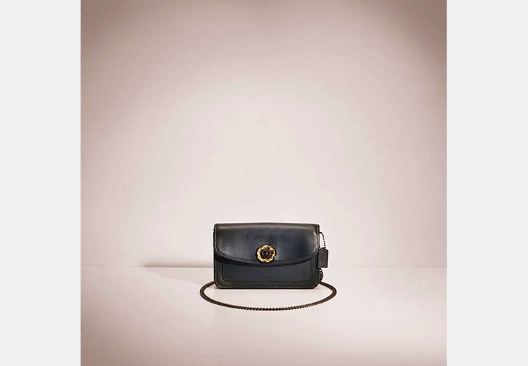 COACH®,RESTORED PARKER CROSSBODY,Refined Calf Leather,Pewter/Pine Green,Front View