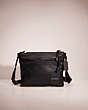 COACH®,RESTORED PACER CROSSBODY WITH COACH PATCH,Smooth Leather,Large,Black Copper/Black,Front View