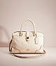 COACH®,RESTORED MERCER SATCHEL 30,Leather,Large,Gold/Chalk,Front View