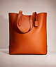 COACH®,RESTORED GOTHAM TALL TOTE 34,Pebble Leather,Black Copper/Canyon,Front View