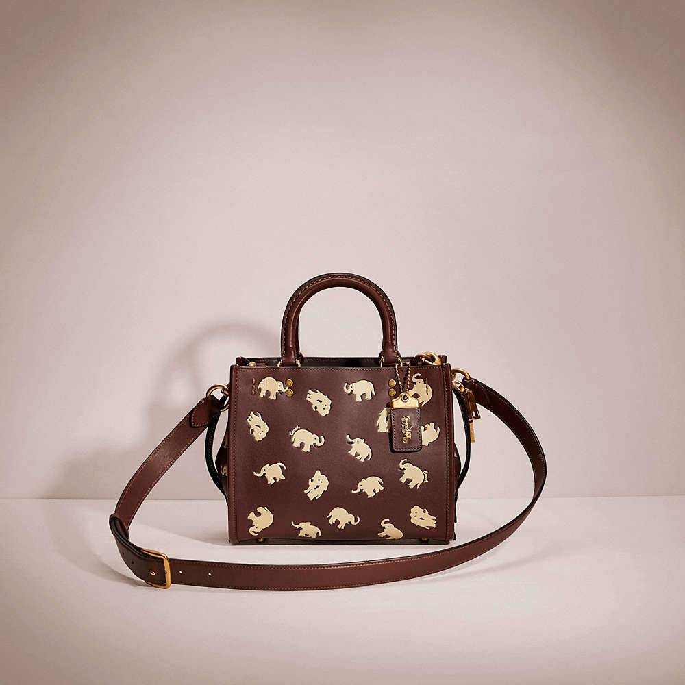 Coach Restored Rogue 25 With Elephant Print In Brown