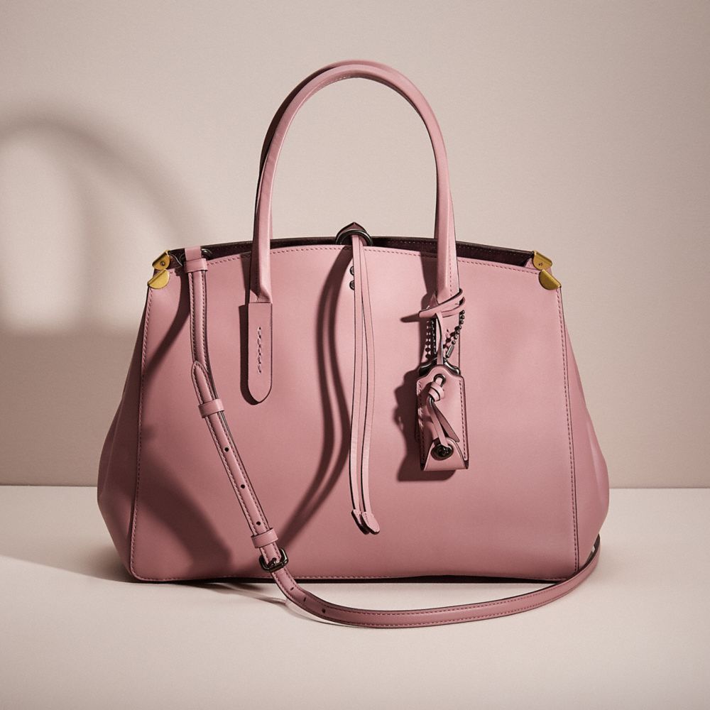 COACH®,RESTORED COOPER CARRYALL,Glovetanned Leather,Pewter/Dusty Rose,Front View