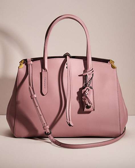 COACH®,RESTORED COOPER CARRYALL,Glovetanned Leather,Pewter/Dusty Rose,Front View