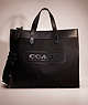 COACH®,RESTORED FIELD TOTE 40,Leather,Large,Black Copper/Black,Front View