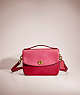 COACH®,RESTORED CASSIE CROSSBODY IN COLORBLOCK,Polished Pebble Leather,Small,Brass/Bright Cherry Multi,Front View