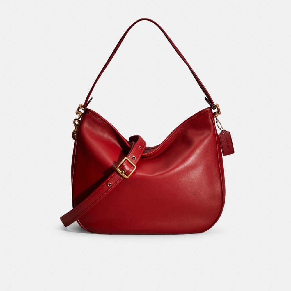 バッグ COACH Red Signature Soft Clip Hobo Bag COACH Red Signature Soft Clip Hobo Bag Shoulder Bag Canvas