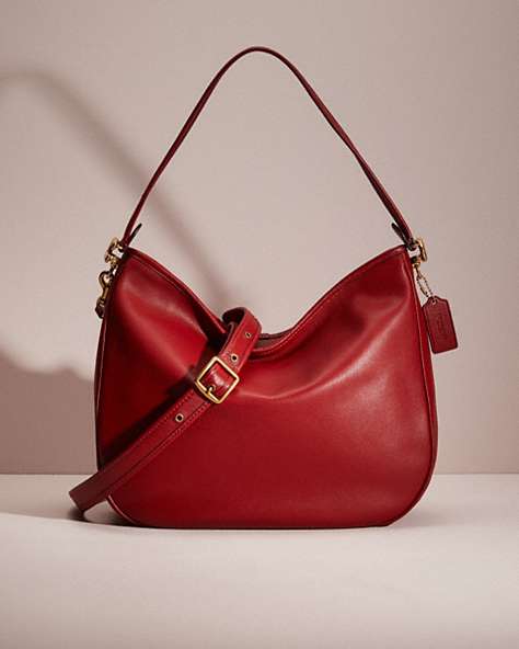 COACH®,RESTORED SOFT TABBY HOBO,Smooth Leather,Large,Brass/Brick Red,Front View