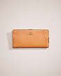 COACH®,RESTORED SKINNY WALLET,Smooth Leather,Medium,Brass/Natural,Front View
