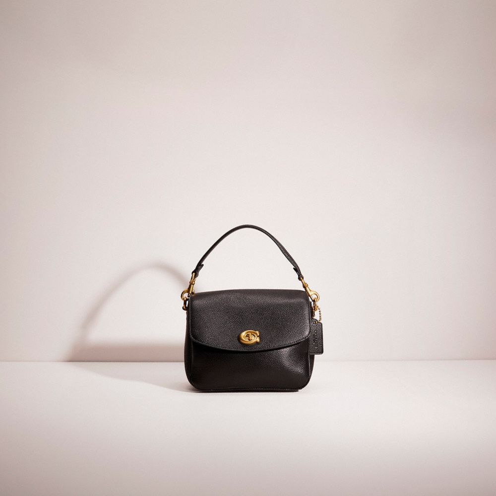 COACH®,RESTORED CASSIE CROSSBODY 19,Polished Pebble Leather,Small,Brass/Black,Front View