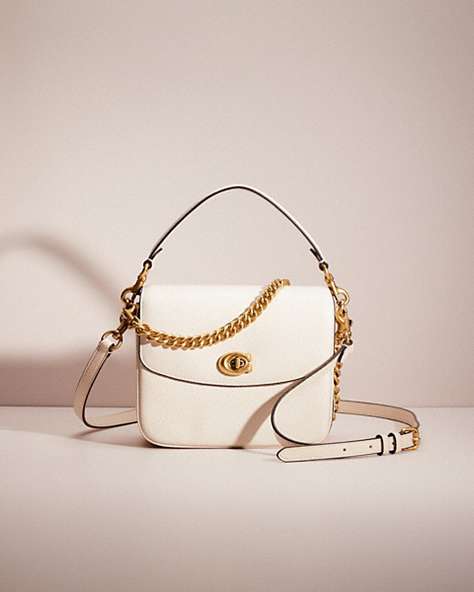 COACH®,RESTORED CASSIE CROSSBODY 19,Polished Pebble Leather,Small,Brass/Chalk,Front View