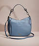 COACH®,RESTORED SUTTON HOBO,Polished Pebble Leather,Medium,Silver/Slate,Front View