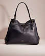 COACH®,RESTORED TURNLOCK EDIE SHOULDER BAG,Polished Pebble Leather,Large,Navy/Dark Gunmetal,Front View
