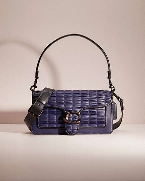 COACH®,RESTORED TABBY SHOULDER BAG 26 WITH PLEATING,Nappa leather,Medium,Pewter/Cadet/Black,Front View