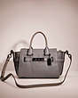 COACH®,RESTORED SWAGGER 27,Pebble Leather,Large,Dark Gunmetal/Heather Grey,Front View