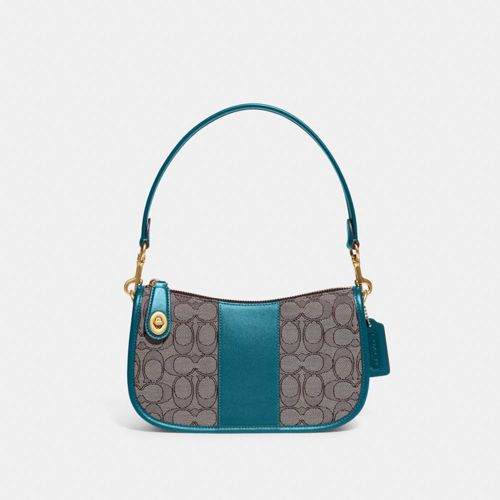 COACH®,Swinger Bag In Signature Jacquard,,Front View