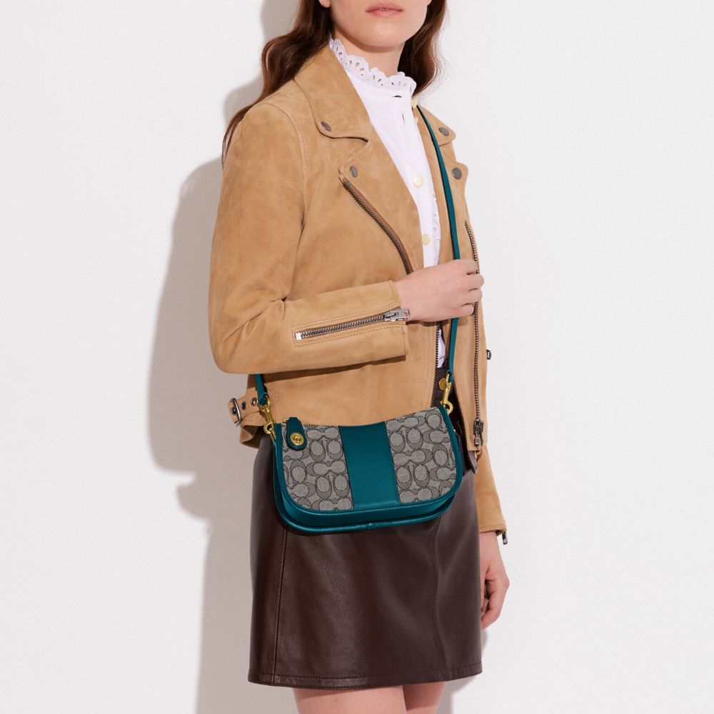 COACH®,Swinger Bag In Signature Jacquard,,Detail View
