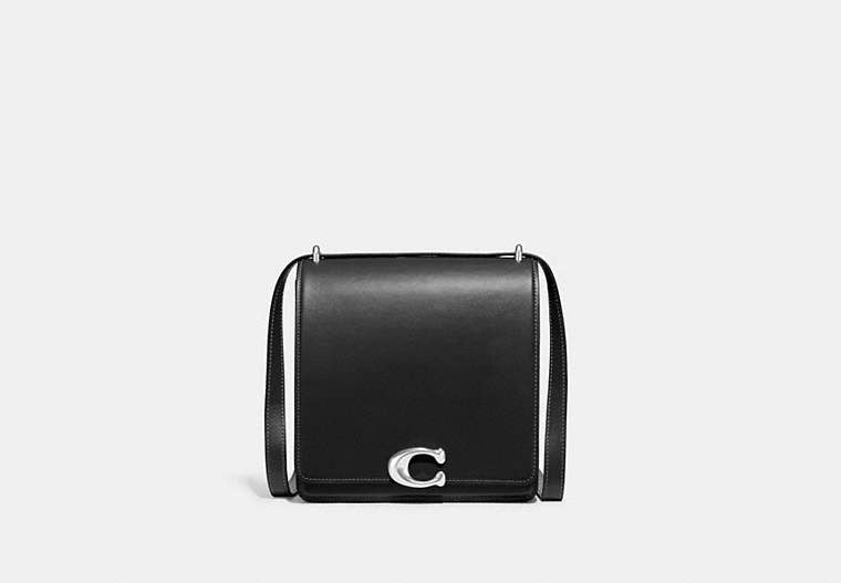 COACH®,BANDIT SHOULDER BAG 20,Leather,Small,Black,Front View