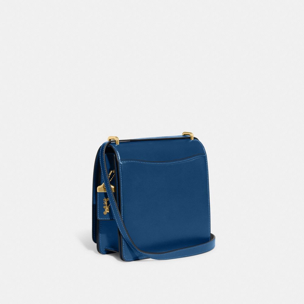 COACH®,BANDIT SHOULDER BAG 20,Leather,Small,True Blue,Angle View