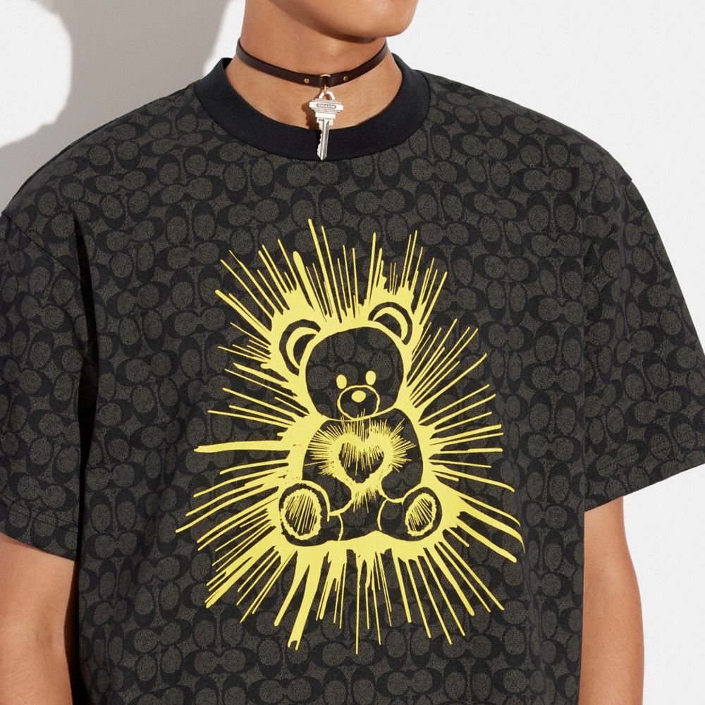 COACH®  Rave Bear T Shirt In Organic Cotton