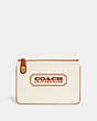 COACH®,COMPLIMENTARY COACH BADGE TURNLOCK POUCH,Brass/Canyon,Front View