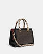 COACH®,GRACE CARRYALL IN SIGNATURE CANVAS,Signature Coated Canvas,Large,Anniversary,Gold/Brown Black Multi,Angle View