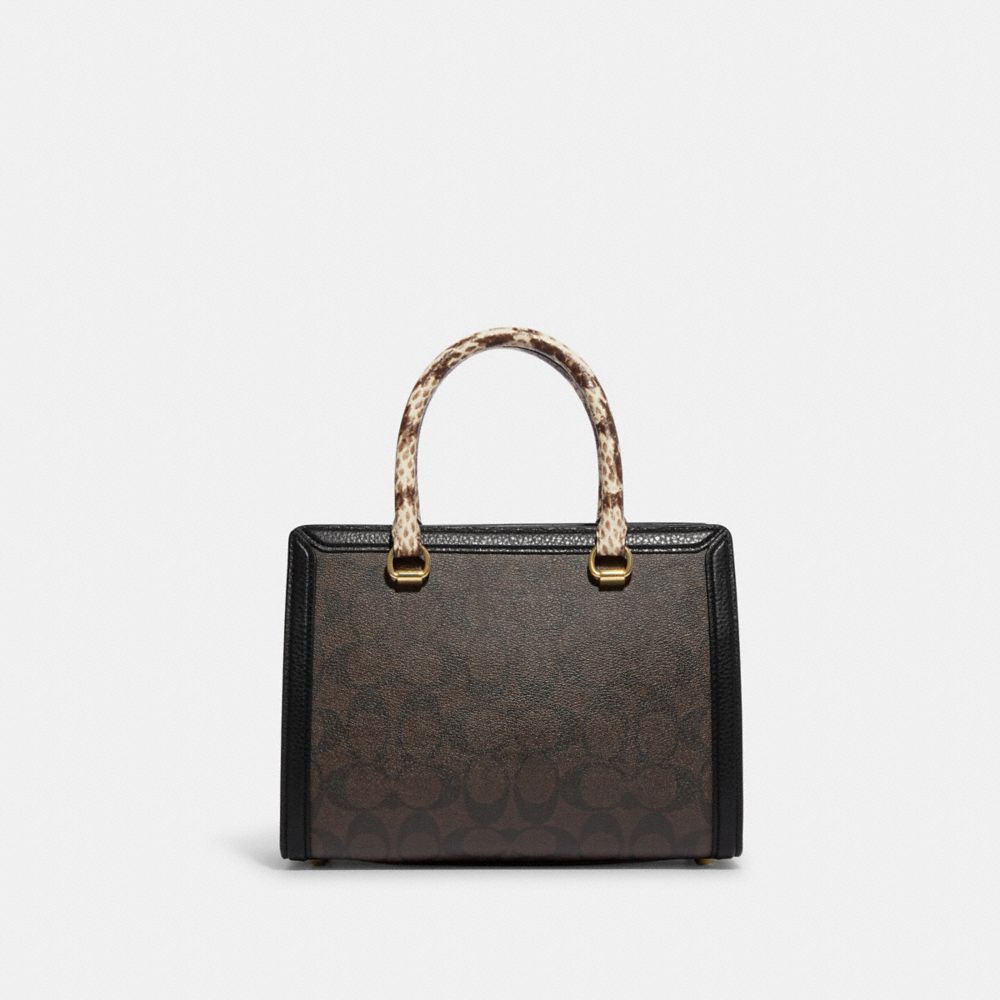 COACH®,GRACE CARRYALL IN SIGNATURE CANVAS,Signature Canvas,Large,Anniversary,Gold/Brown Black Multi,Back View