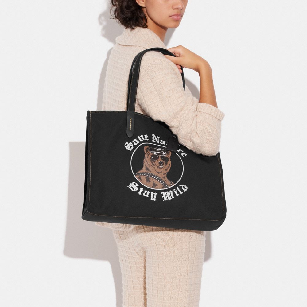 Cabas 42 en toile recyclée à 100 % avec graphique d’ours