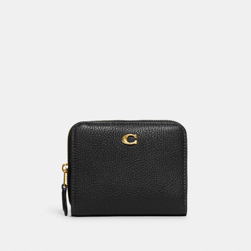 COACH®,BILLFOLD WALLET,Mini,Brass/Black,Front View