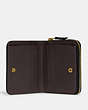 COACH®,BILLFOLD WALLET,Polished Pebble Leather,Brass/Black,Inside View,Top View