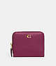 COACH®,BILLFOLD WALLET,Polished Pebble Leather,Brass/Deep Plum,Front View