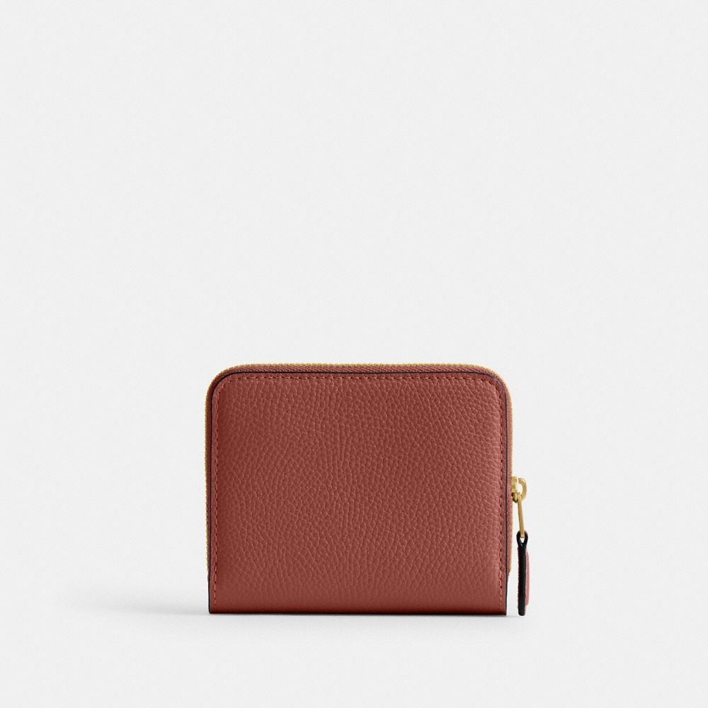 COACH®,ビルフォールド ウォレット,ミニ財布(二つ/三つ折り),ﾌﾞﾗｽ/ﾀﾞｰｸ ﾋﾟｰﾁ