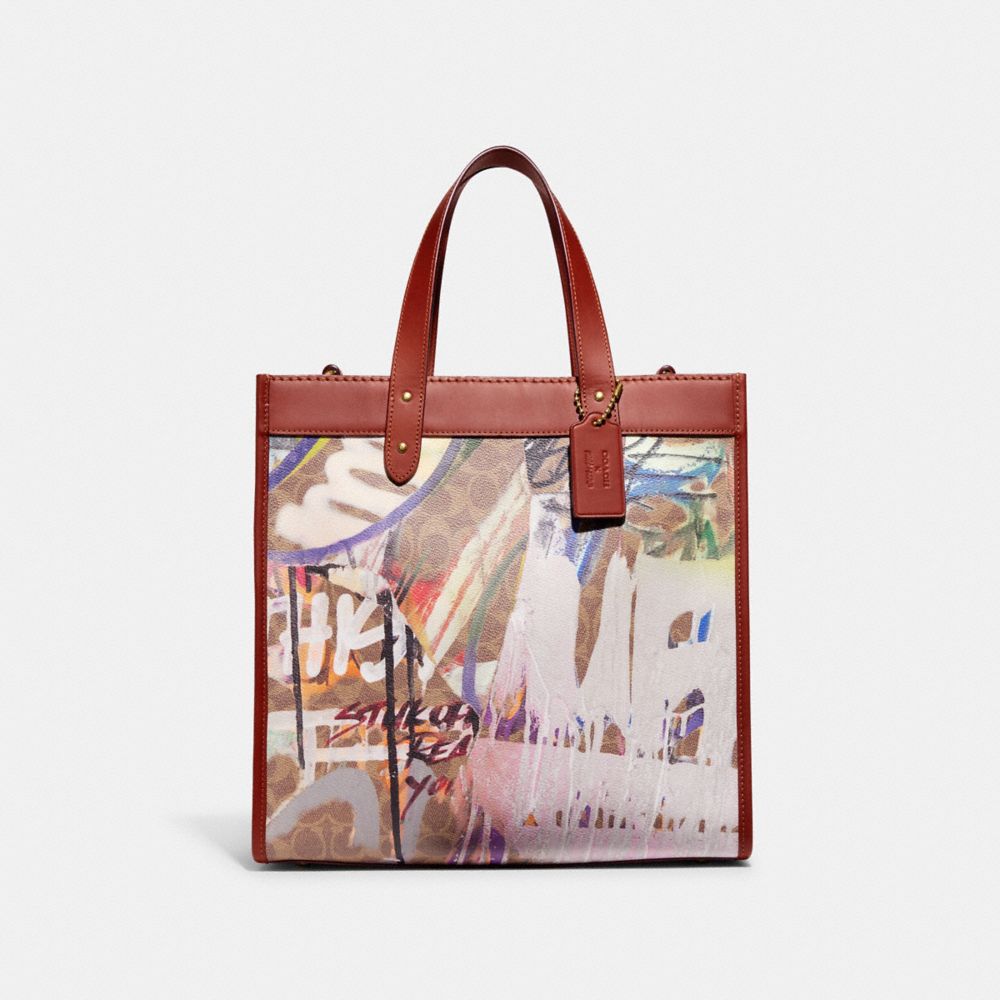 Coach X Mint And Serf Coated Canvas Signature Print Field Tote