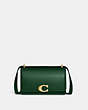 COACH®,BANDIT CROSSBODY BAG,Leather,Mini,Brass/Dark Pine,Front View