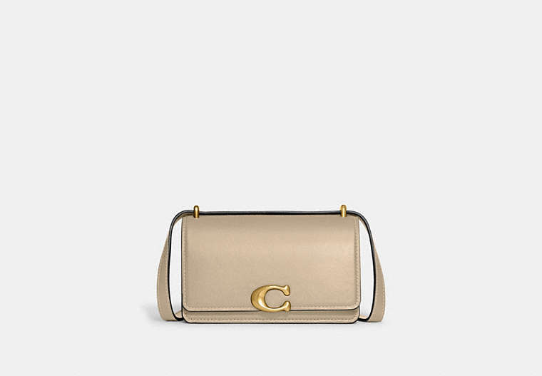 COACH®,BANDIT CROSSBODY,Leather,Brass/Ivory,Front View