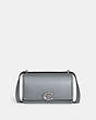 COACH®,BANDIT CROSSBODY BAG,Leather,Mini,Silver/Grey Blue,Front View