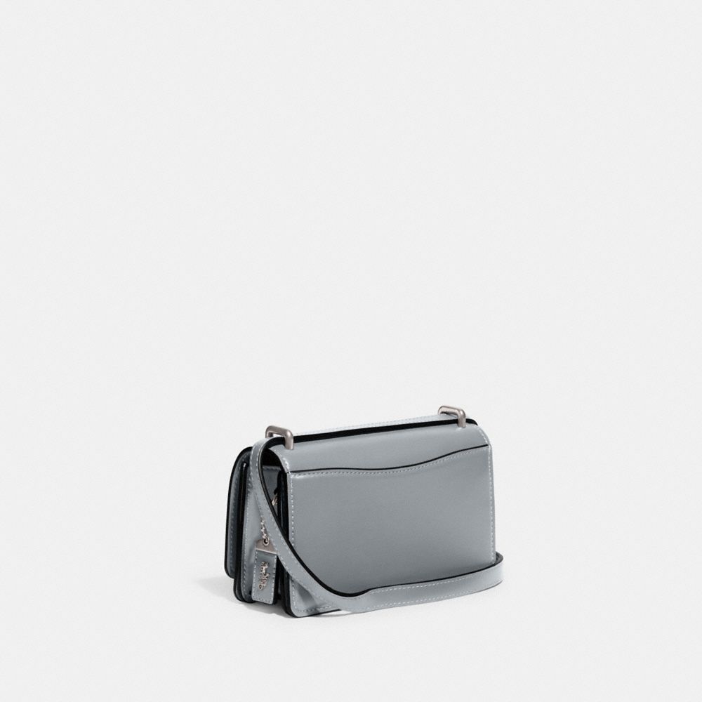 COACH®,BANDIT CROSSBODY BAG,Luxe Refined Calf Leather,Mini,Silver/Grey Blue,Angle View
