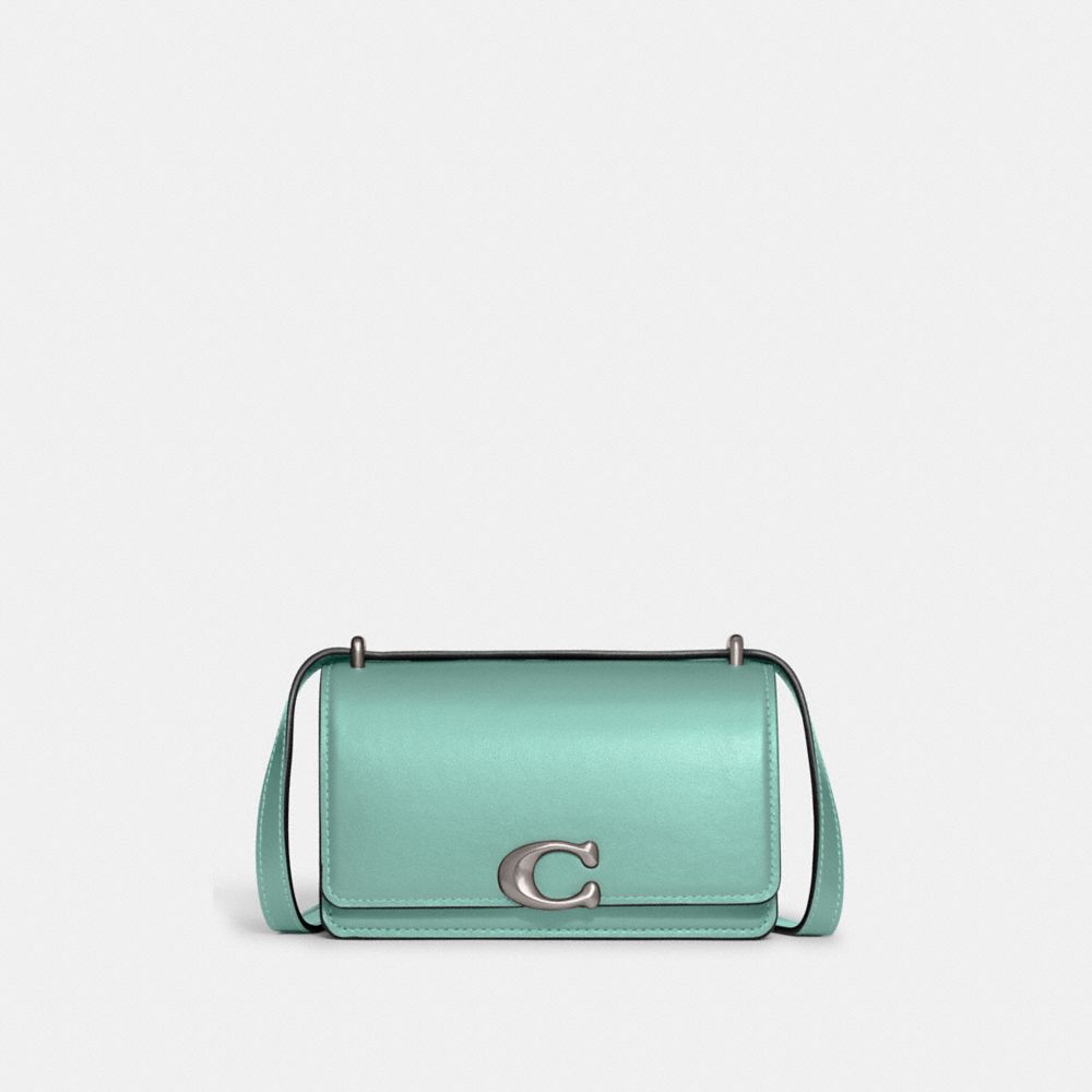 Teal Blue Square Bag Minimalist Adjustable Strap With Coin Purse