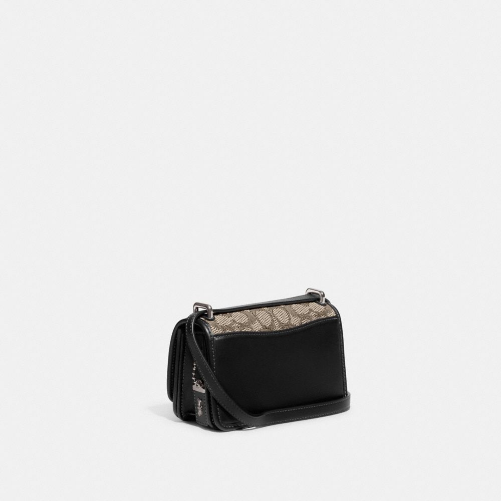 COACH®,Bandit Crossbody Bag In Signature Textile Jacquard,Recycled Polyester,Crossbody,Color Block,Piping,Adjustable,Silve...,Multi Color,Angle View