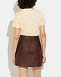 COACH®,LEATHER MINI SKIRT,Leather,Brown,Scale View
