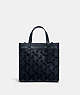 COACH®,FIELD TOTE 22 WITH HORSE AND CARRIAGE,Smooth Leather,Medium,Pewter/Midnight Navy,Front View